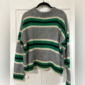 Urban Outfitters green oversized striped sweater size XS